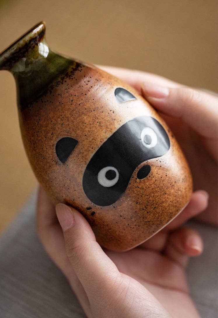 Gohobi （We cover U.S. import duties） - Vente Service à thé - Set de saké et thé japonais Gohobi avec raton laveur, fabrication japonaise5