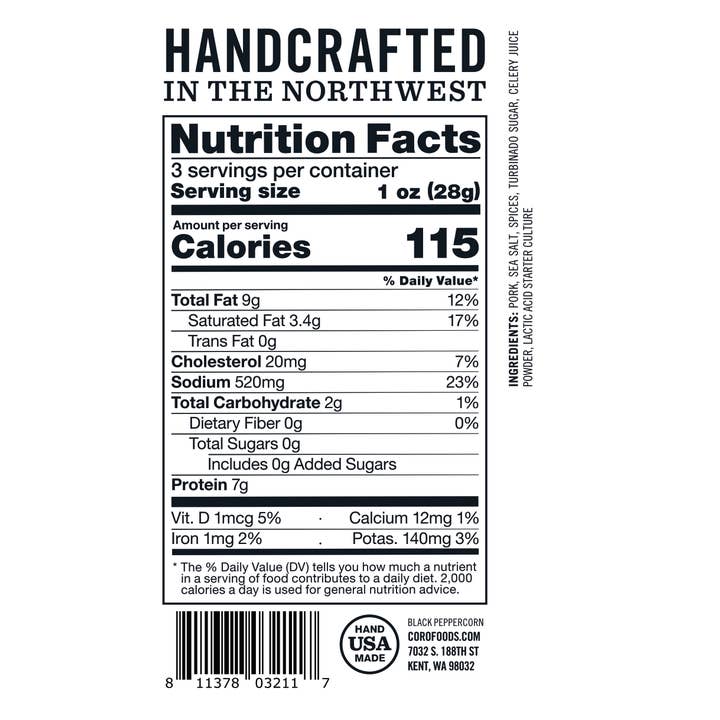 Coro Foods - Wholesale Salami - Sliced Pack Uncured Fennel & Black Pepper (Black Peppercorn)3