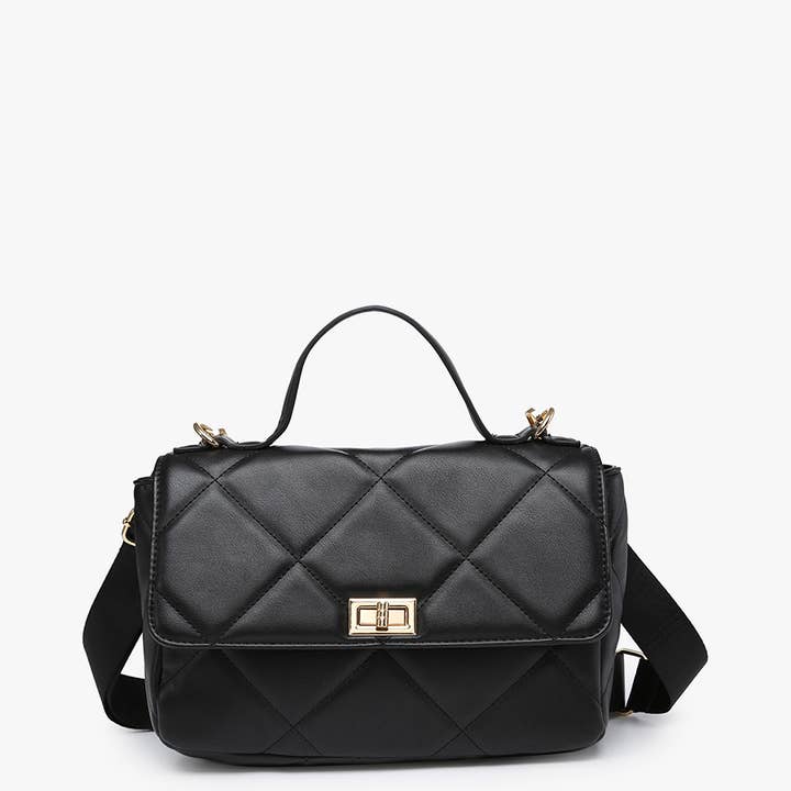 Jen & Co. - Vente Sac à bandoulière – femme - EH2244 Sac bandoulière matelassé à harpe avec fermoir pivotant3