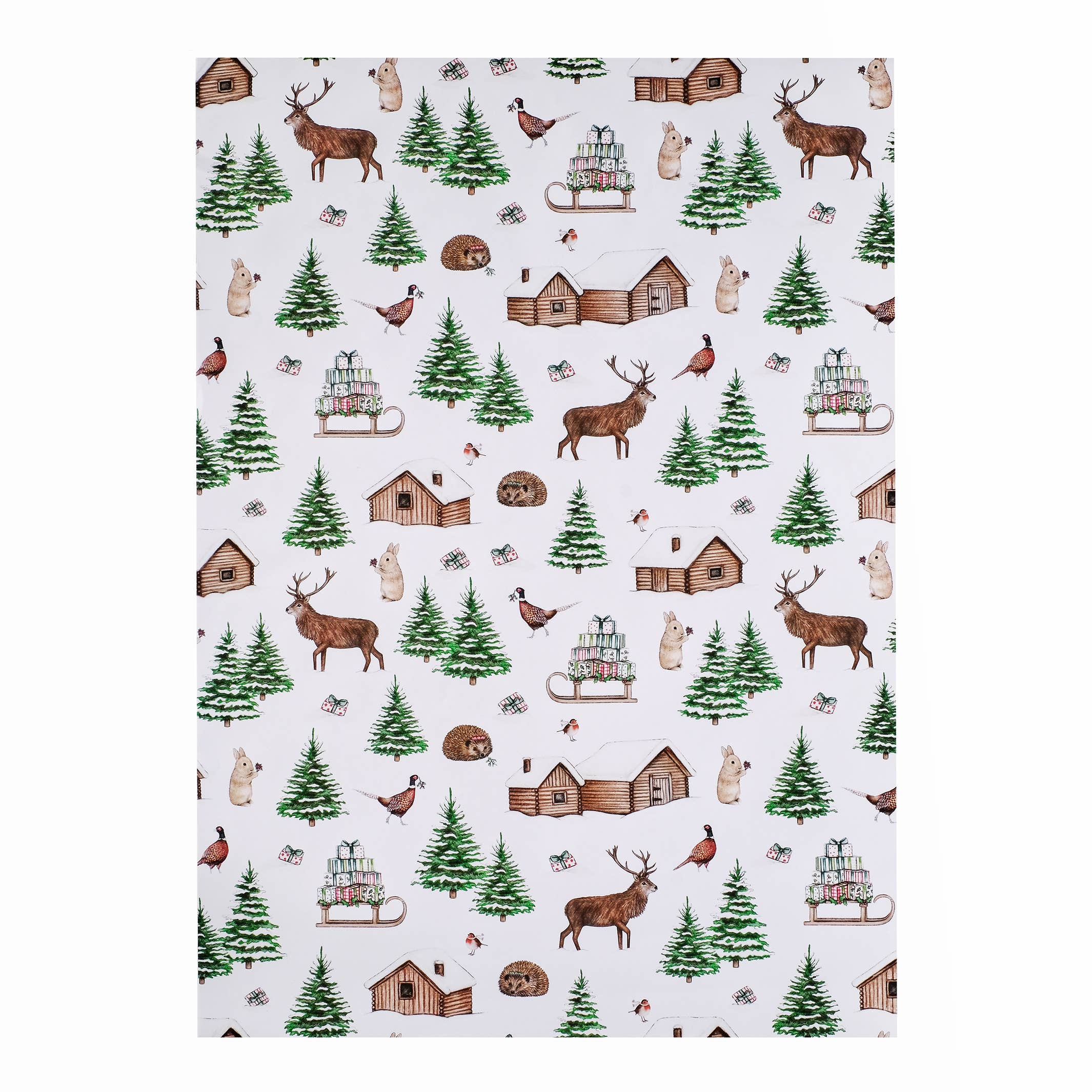 Lottie Murphy - Wholesale Flat Wrap - Winter Woodland Animal Christmas Wrapping Paper2