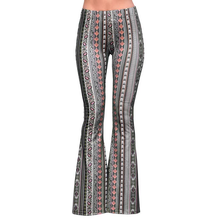 Schlaghosen - Olive Paisley für den Großhandel von Daisy Del Sol