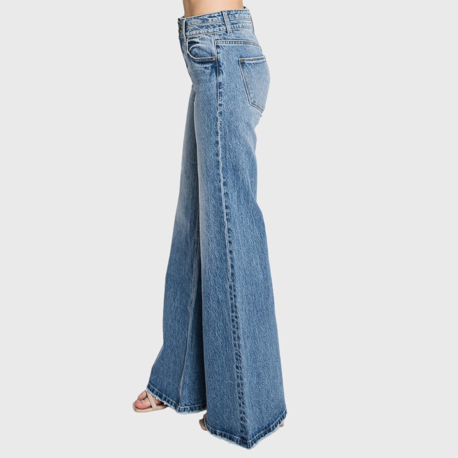 Petra153 - Wholesale Jeans - Women's - P316WF-MD HIGH WAISTED COMFORT STRETCH VINTAGE WIDE LEG6