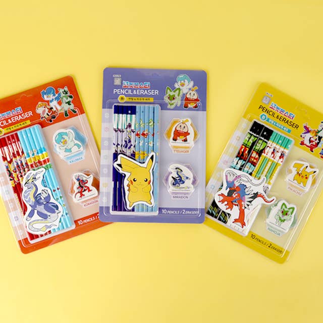 BCZShop - Wholesale Pencil - POKEMON PENCIL & SHAPED ERASER SET0