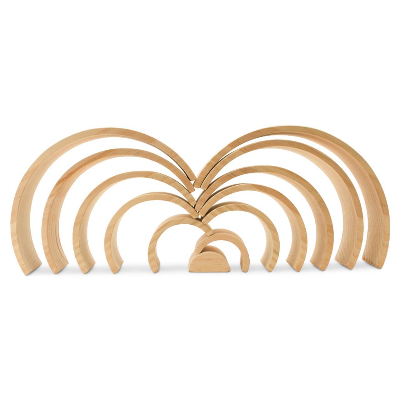 Woodpeckers Crafts - Wholesale Wood Toy - Kids - Wood Stacking Rainbow, 14.5" x 7" x 2.75"2