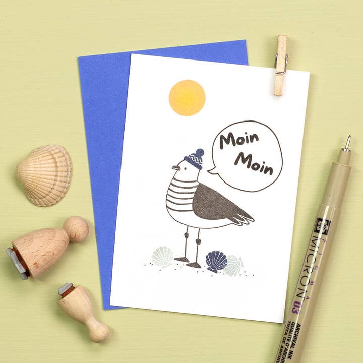 Perlenfischer - Wholesale Rubber/Decorative Stamp - 12x Stamp | Moin1