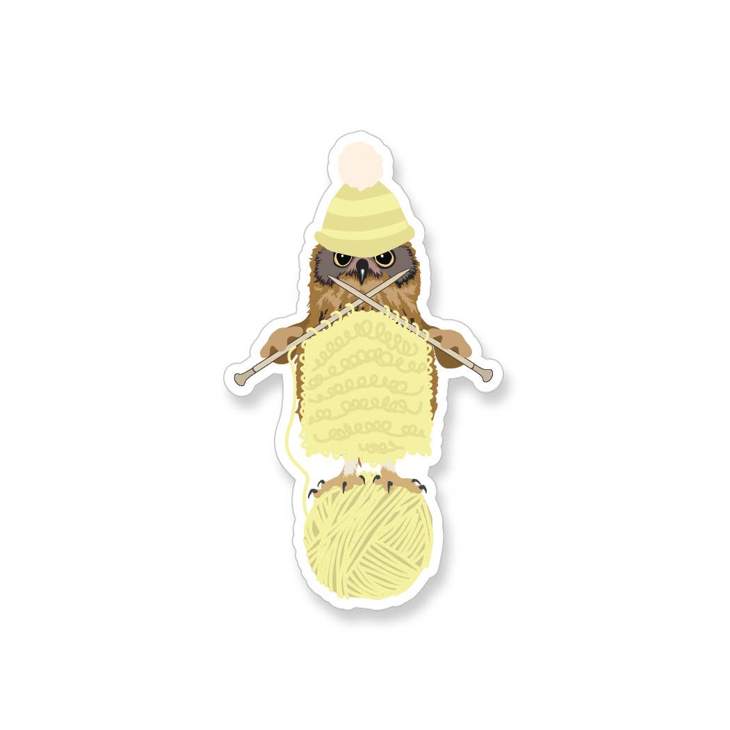 Apartment 2 Cards - Vendita all'ingrosso Adesivo - Adesivo in vinile, Gufo che lavora a maglia0