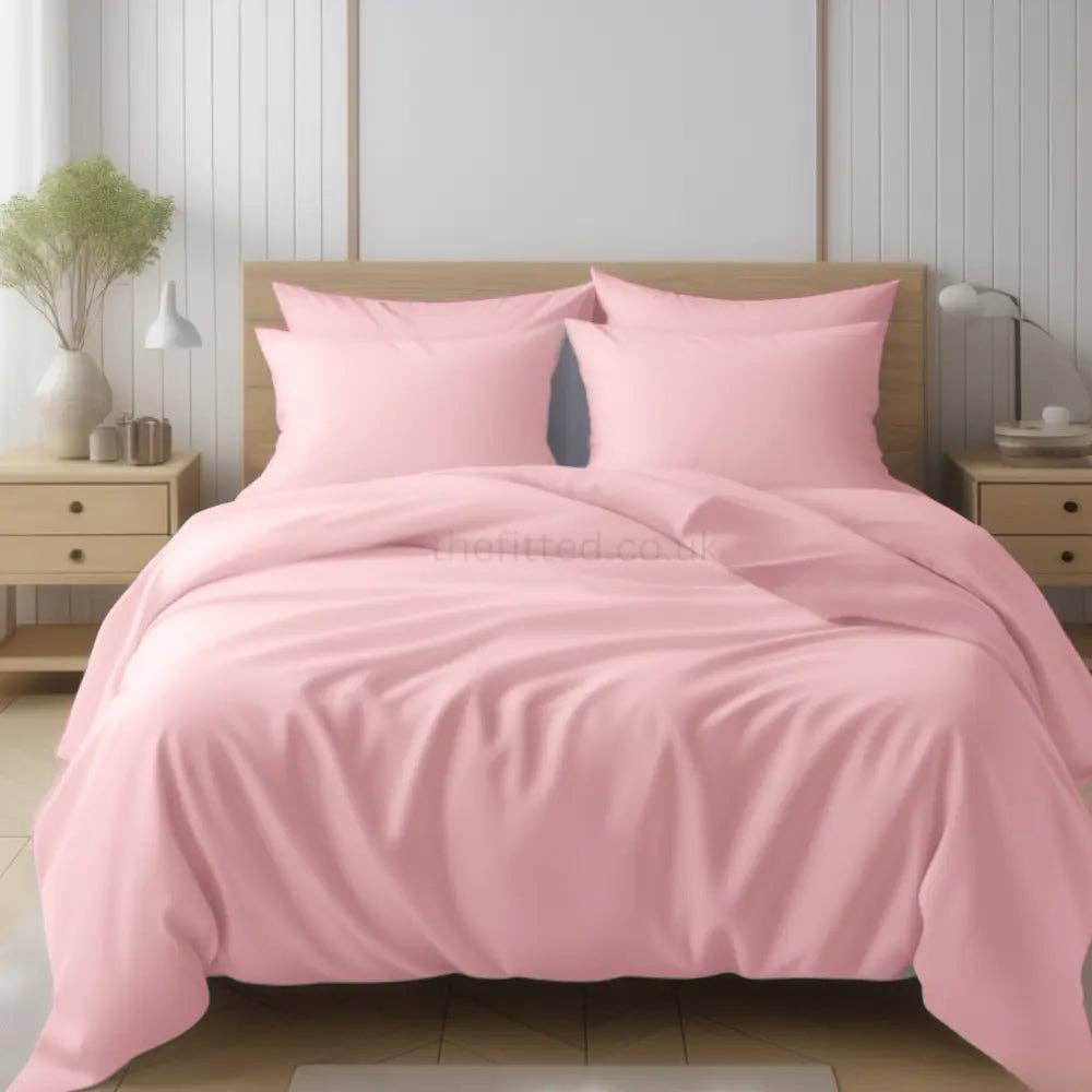 The Fitted Sheets – wholesale Bedding set – Pink Mfiber Plain Duvet Cover Set with Matching Pillowcase3