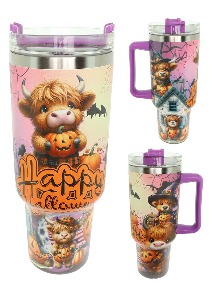 Halloween Graphic Print Stainless Steel Double Wall Tumbler for wholesale by SP Sophia Collection