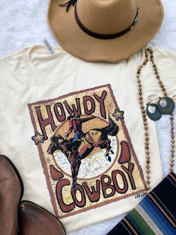 Bella Canvas Howdy Cowboy, Horse, Slang Graphic Tshirt for wholesale by L&B Life