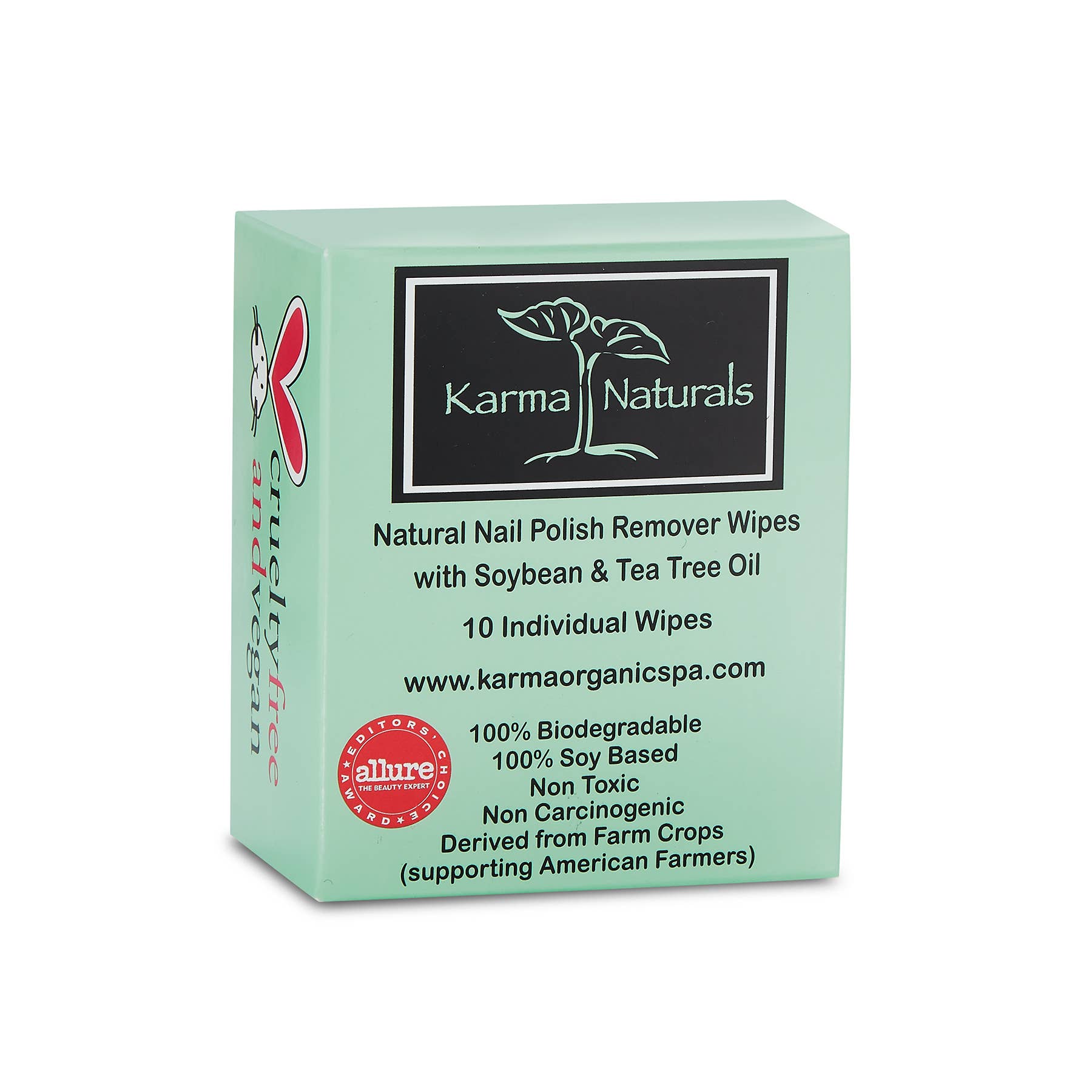 Karma Organic spa - Wholesale Nail Polish Remover - Tea Tree Nail Polish Remover Wipes - 10 pack1