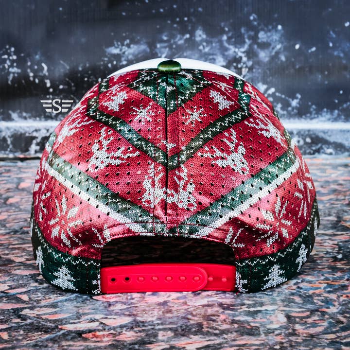 Flying S Company - Wholesale Baseball Cap - Unisex - Metallic Christmas Sweater Magna Pony™ Laser Cut Foam Trucker Hat2