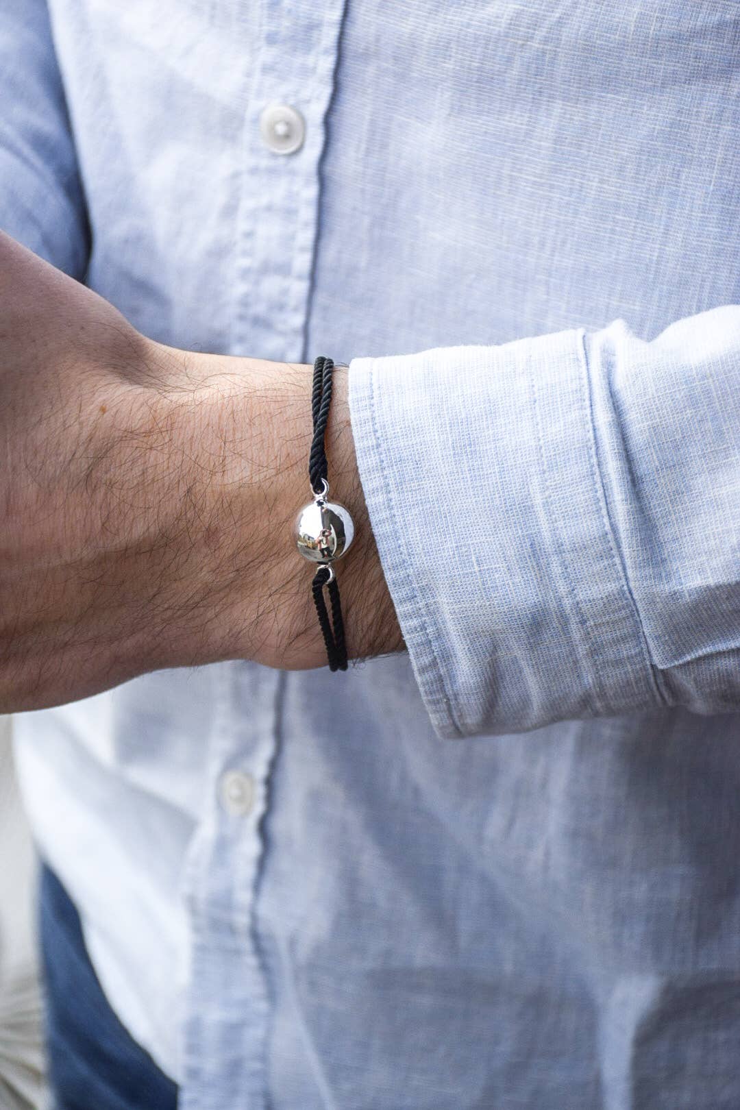 Atelier Thamaïs – wholesale Jewellery – Men&#x27;s – Bola bracelet for dad - Black (gift box included)1