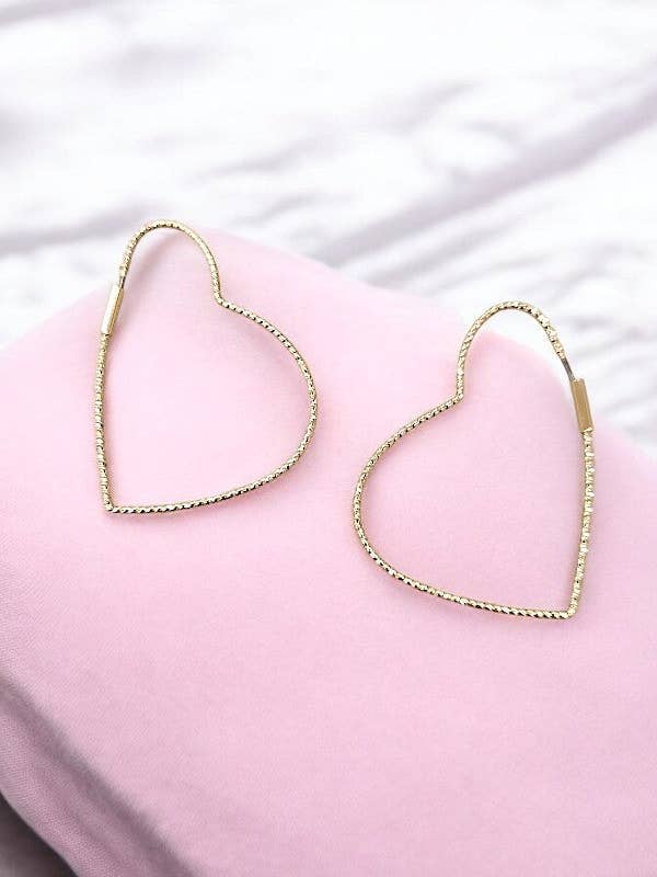 Heart Outline Hoop Earring for wholesale by Andrea Bijoux