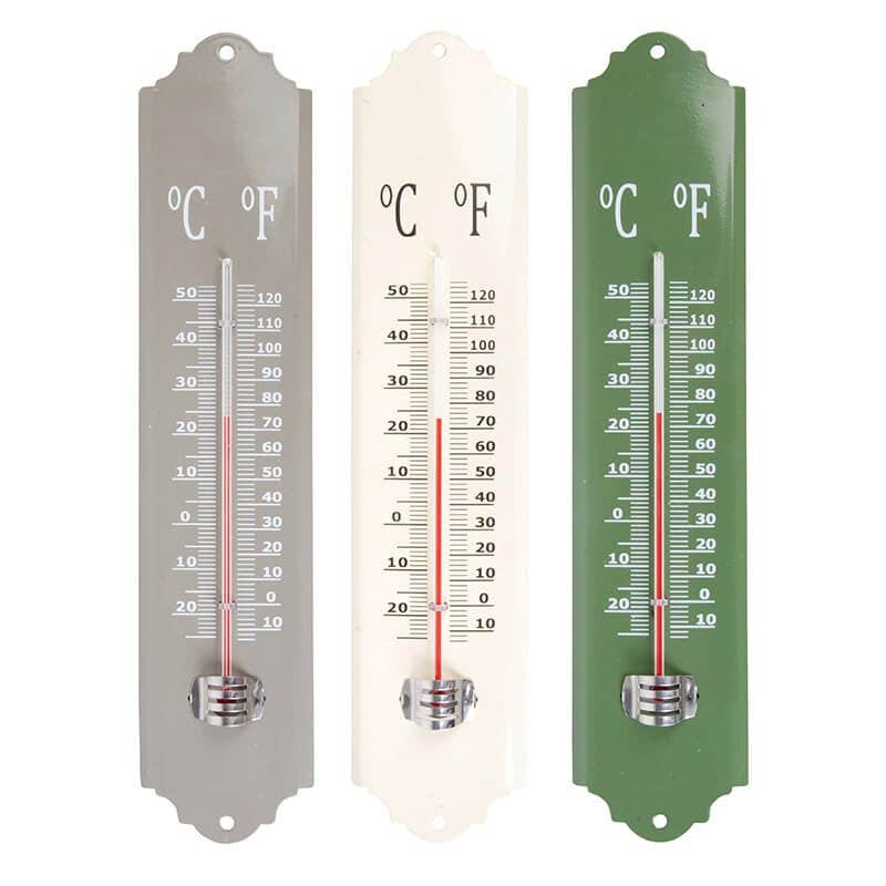 Esschert Design USA - Vente Thermomètre - Thermomètre, zinc, gris/crème/vert, 3 couleurs différentes0
