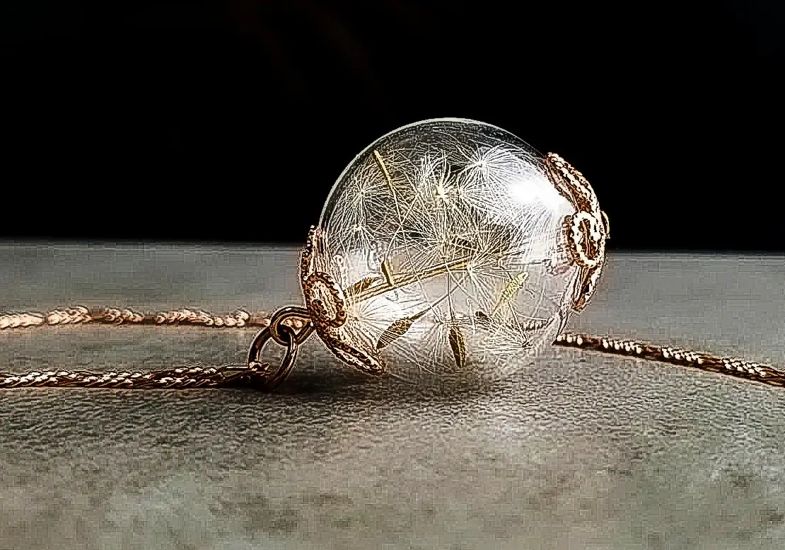 MadamLili - Vendita all'ingrosso Collana con ciondolo/pendaglio - Collana con dente di leone placcato oro rosa sterling 925 - K925-1297