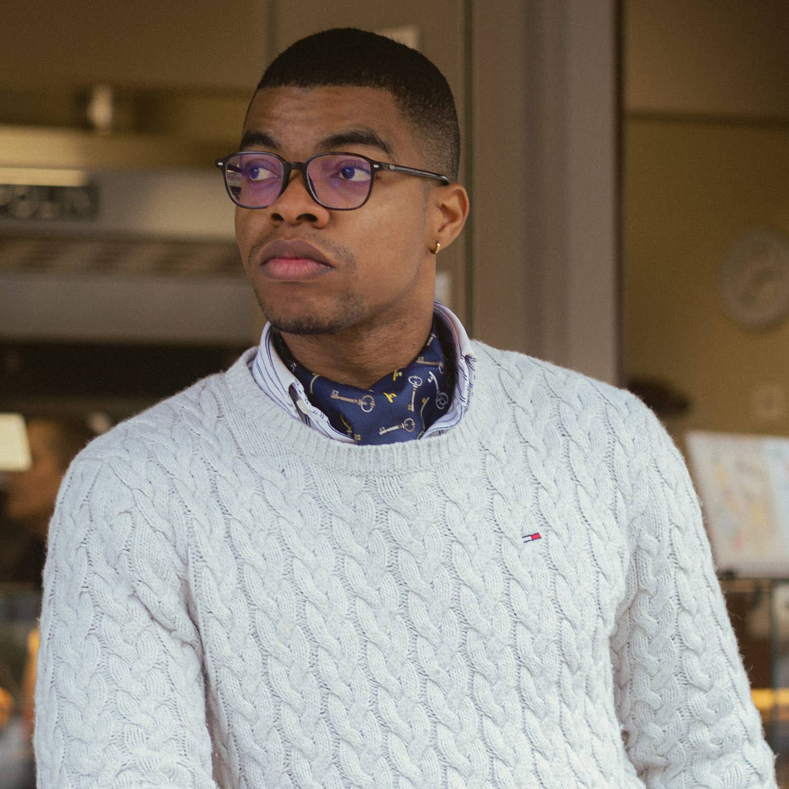 Elizabetta Made in Italy USA – wholesale Necktie – Men’s – Castel Sant'Angelo - Silk Ascot Cravat Tie - Navy Blue4