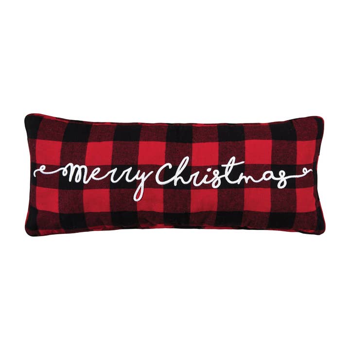 C&F Home - Wholesale Lumbar Pillow - Merry Christmas Buffalo Check Throw Pillow