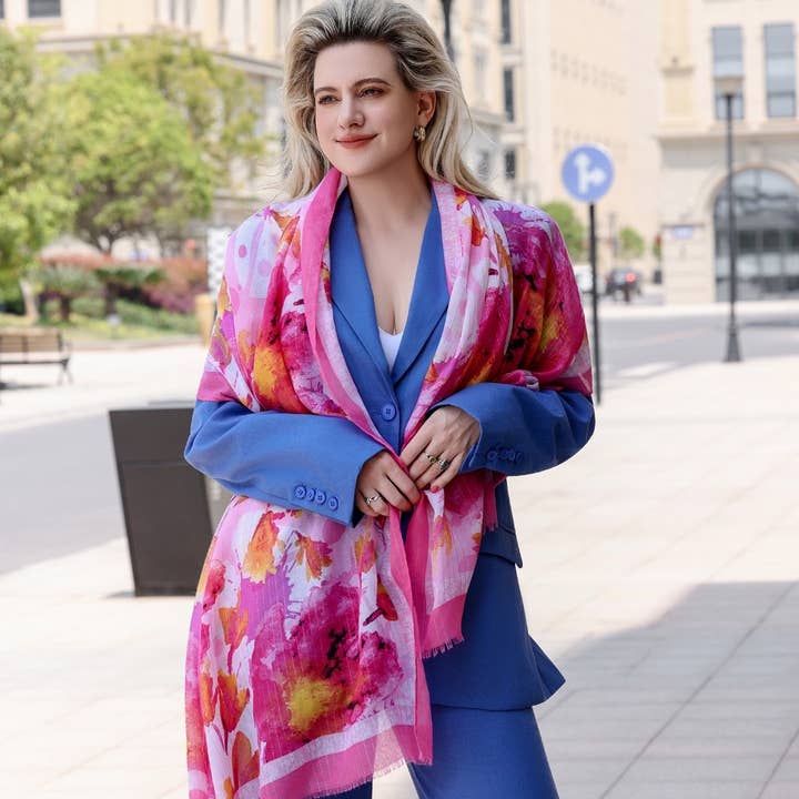 Emilie collection - Wholesale Scarf - Women's - Scarf with glitter and print9