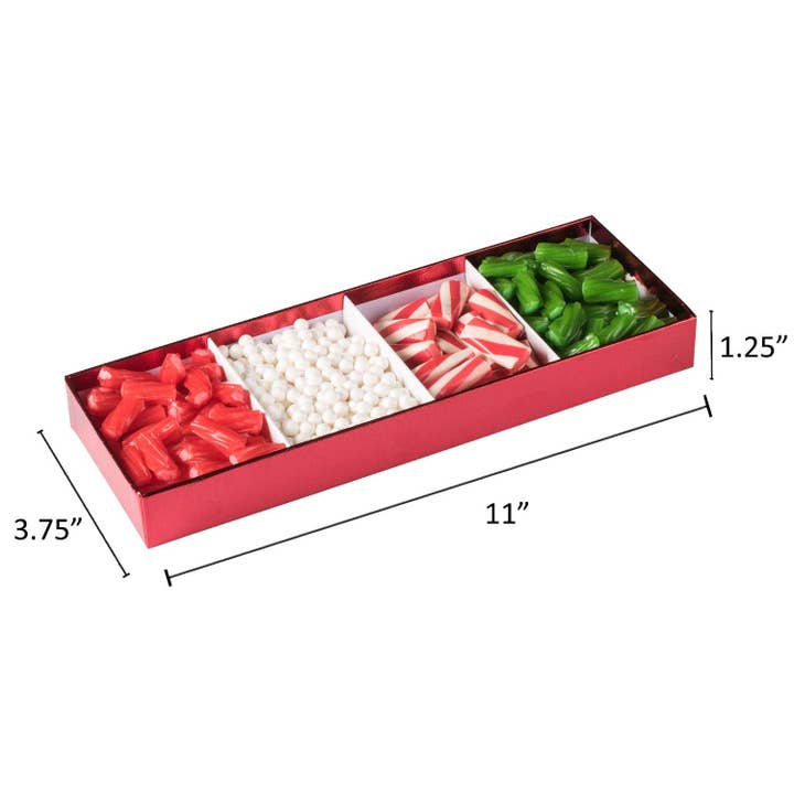 Hammont - Wholesale Gift Box - Four Section Red Tray - 4 Packs Gift Box With Clear Cover