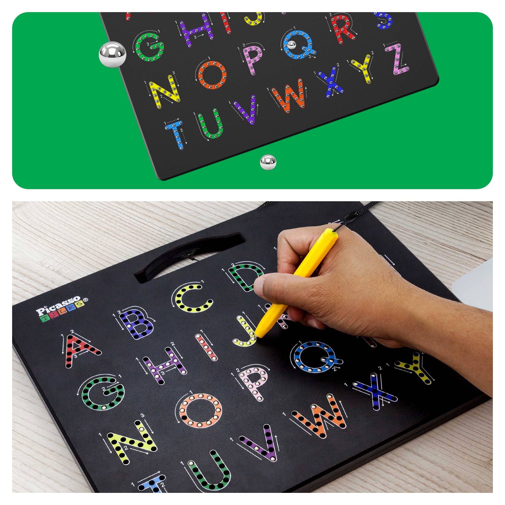 PicassoTiles - Wholesale Building Set - Kids - PicassoTiles Double-Sided Magnetic Drawing Tablet Pad5