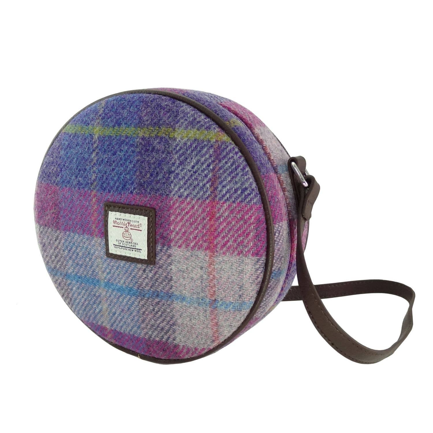 Dublin Gift Company – Engroshandel Skuldertaske – til kvinder – Scottish Harris Tweed rund skuldertaske7