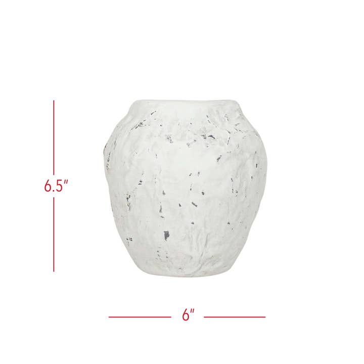 Foreside Home & Garden - Wholesale Vase - Ambrosine Distressed Ceramic Vase White