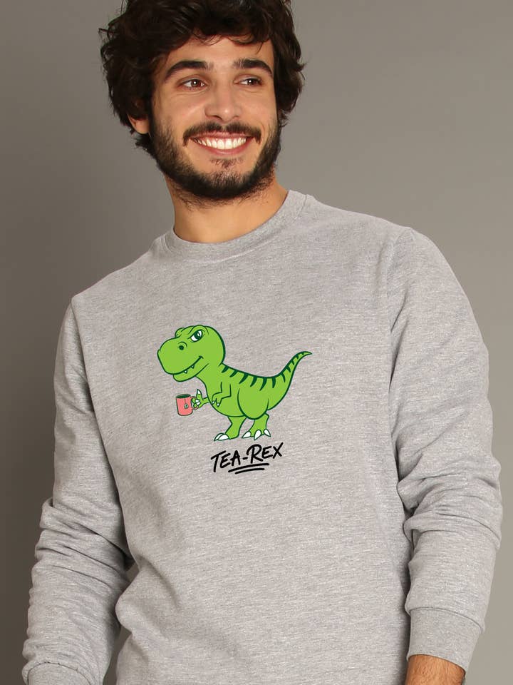 SWEAT GRIS CHINE HOMME TEA REX pour la vente par Wooop
