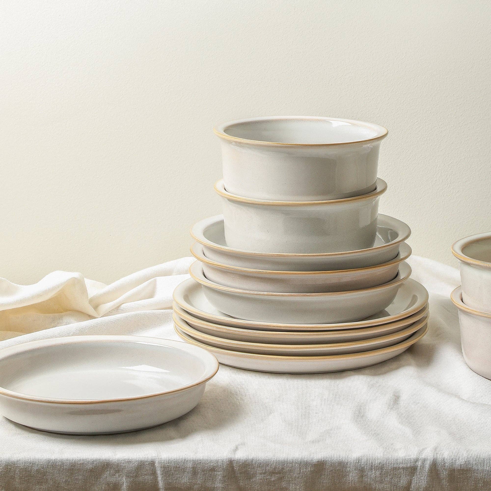 Slate Stoneware Dinnerware Set - White for wholesale on Faire2