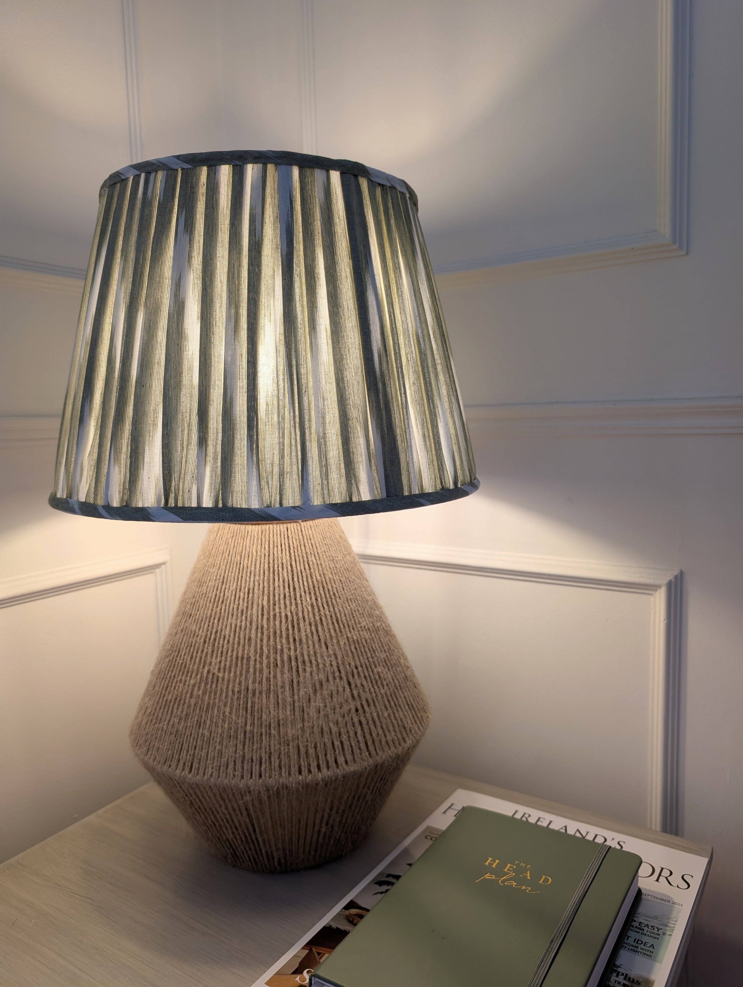 LNH EDIT - Wholesale Lamp Shade - Green Ikat Pleated Lampshade4