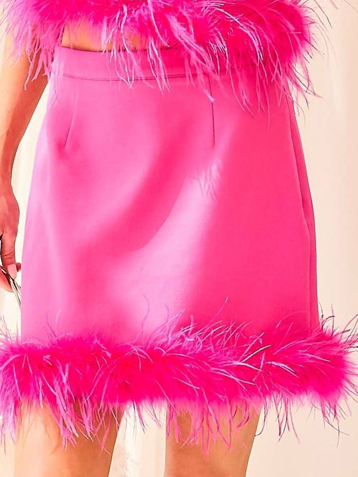 Fjer Side Lynlås Bund Solid Mini Nederdel for engroshandel hos Main Strip