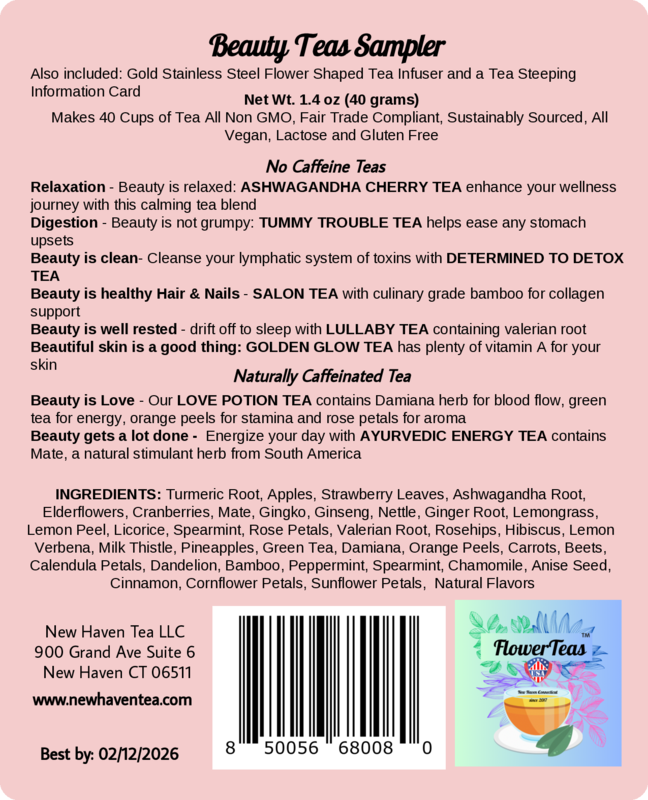 FlowerTeas – Sacos de chá por atacado – 8 Misturas Sortidas Tubo de Teste Sampler de Chá Oferta9