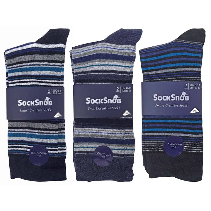 Pontivia Commerce – wholesale Socks – Men's – Mens 6 pack colourful striped patterned dress cotton socks5