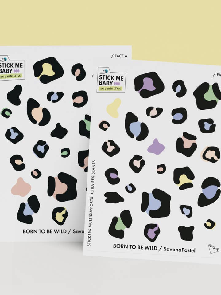 LEOPARD Pastel durable sticker kit for wholesale by Stick Me Baby