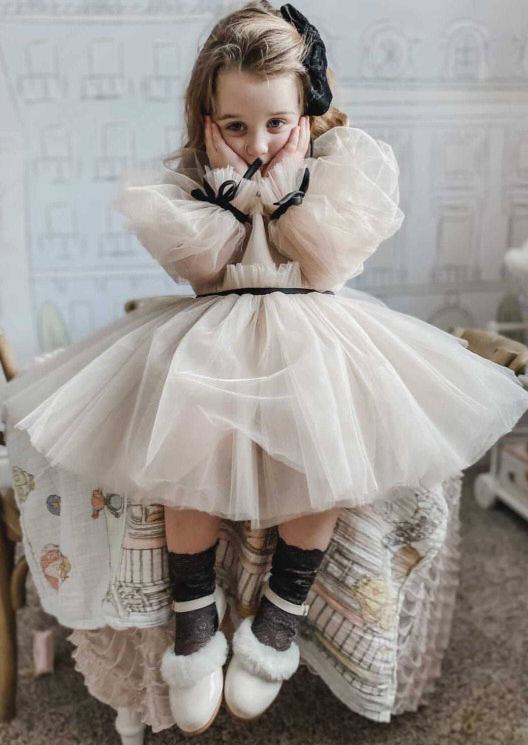 Petite Maison Kids - Wholesale Dress - Kids - Coco-Caramel Tulle Dress2