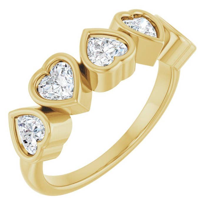 Five Heart 1 CT Lab Grown Diamond Ring in 14K Gold
for wholesale by Elegant Jewels LLC