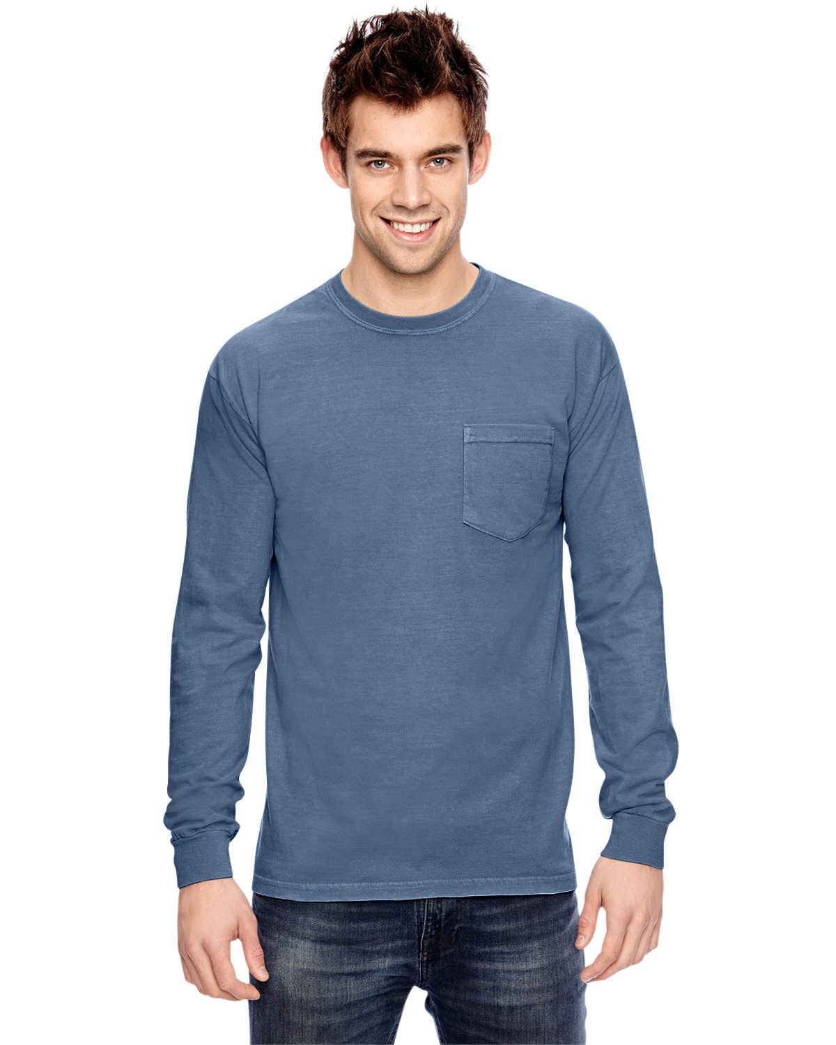 Total Apparel - Wholesale T-Shirt - Men's - Comfort Colors Garment-Dyed Long-Sleeve Pocket T-Shirt C441017