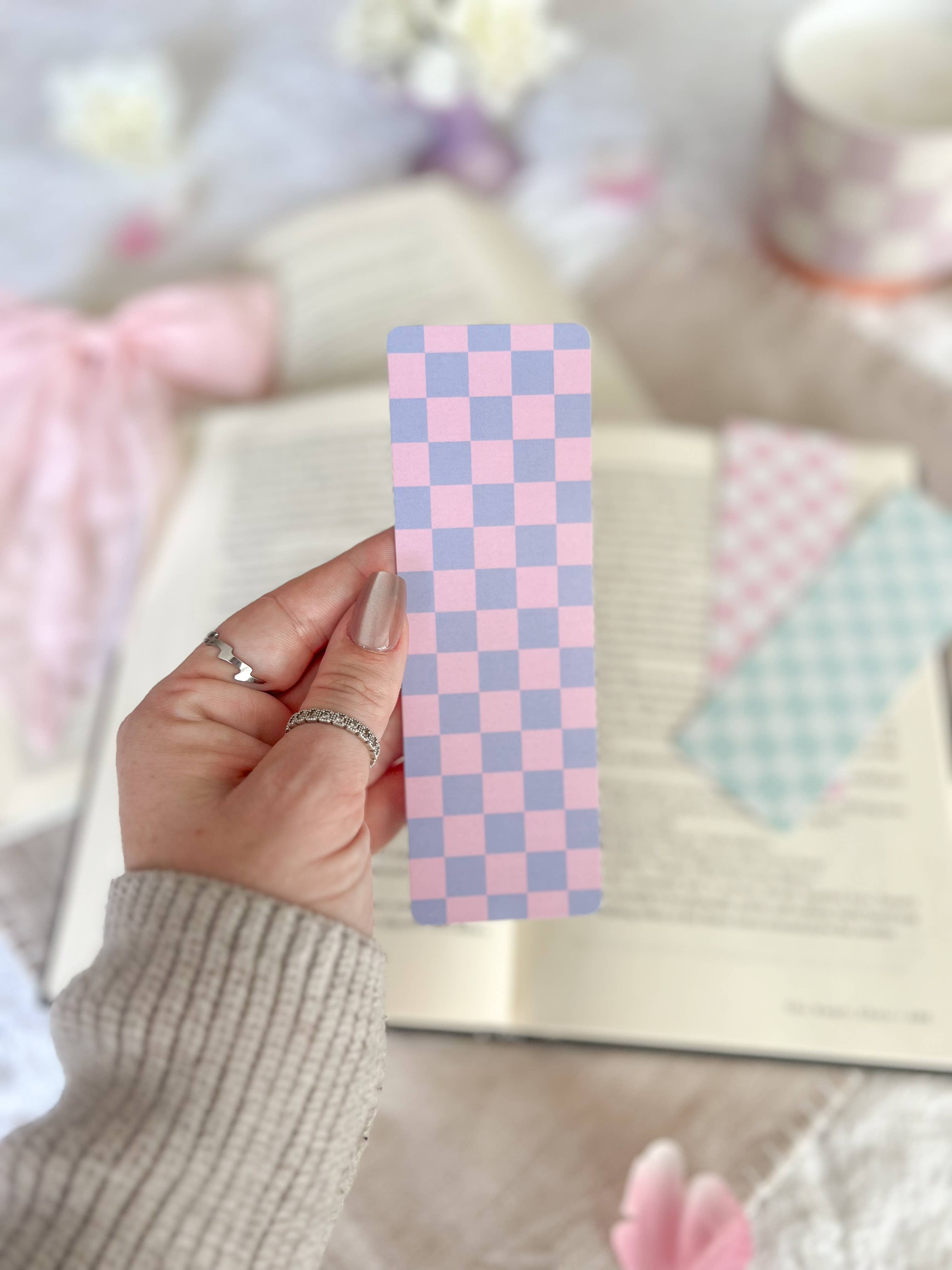 Little Turkey Shoppe - Wholesale Bookmark - Cotton Candy Checkered Bookmarks, Spring Collection2