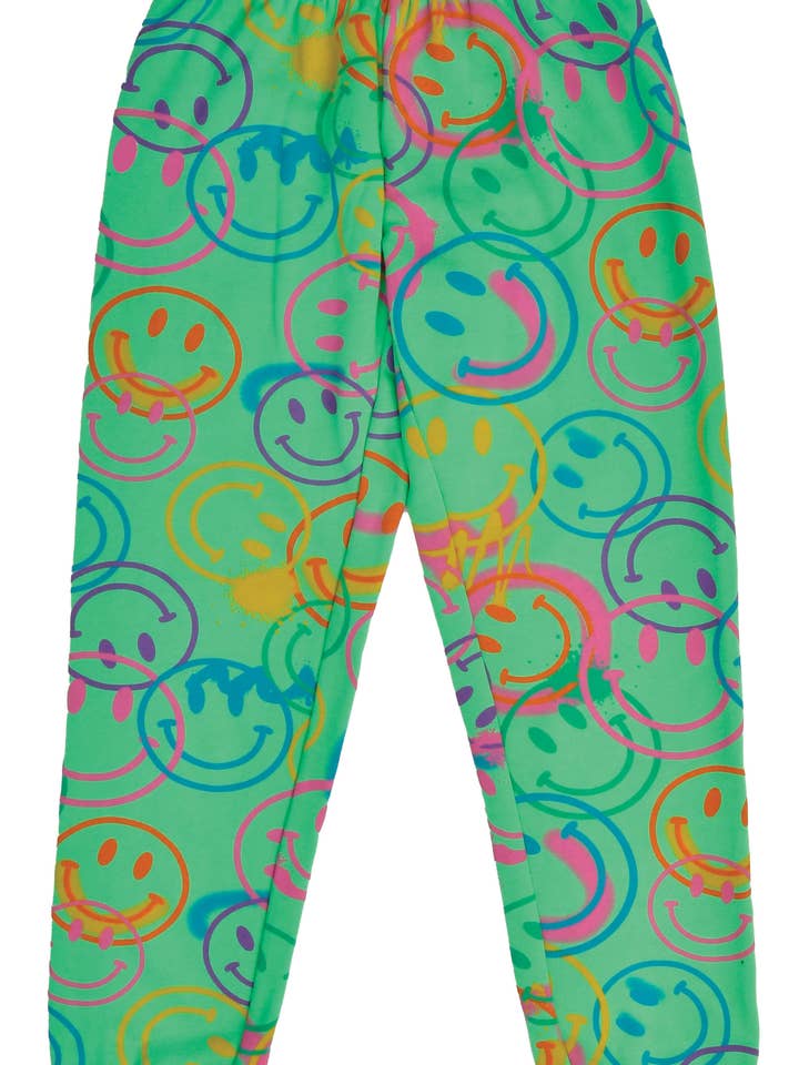 Iscream - Wholesale Lounge Sweatpants/Joggers - Women's - All Over Smile Glam Green Basic Sweatpants (MEDIUM 10-12)0