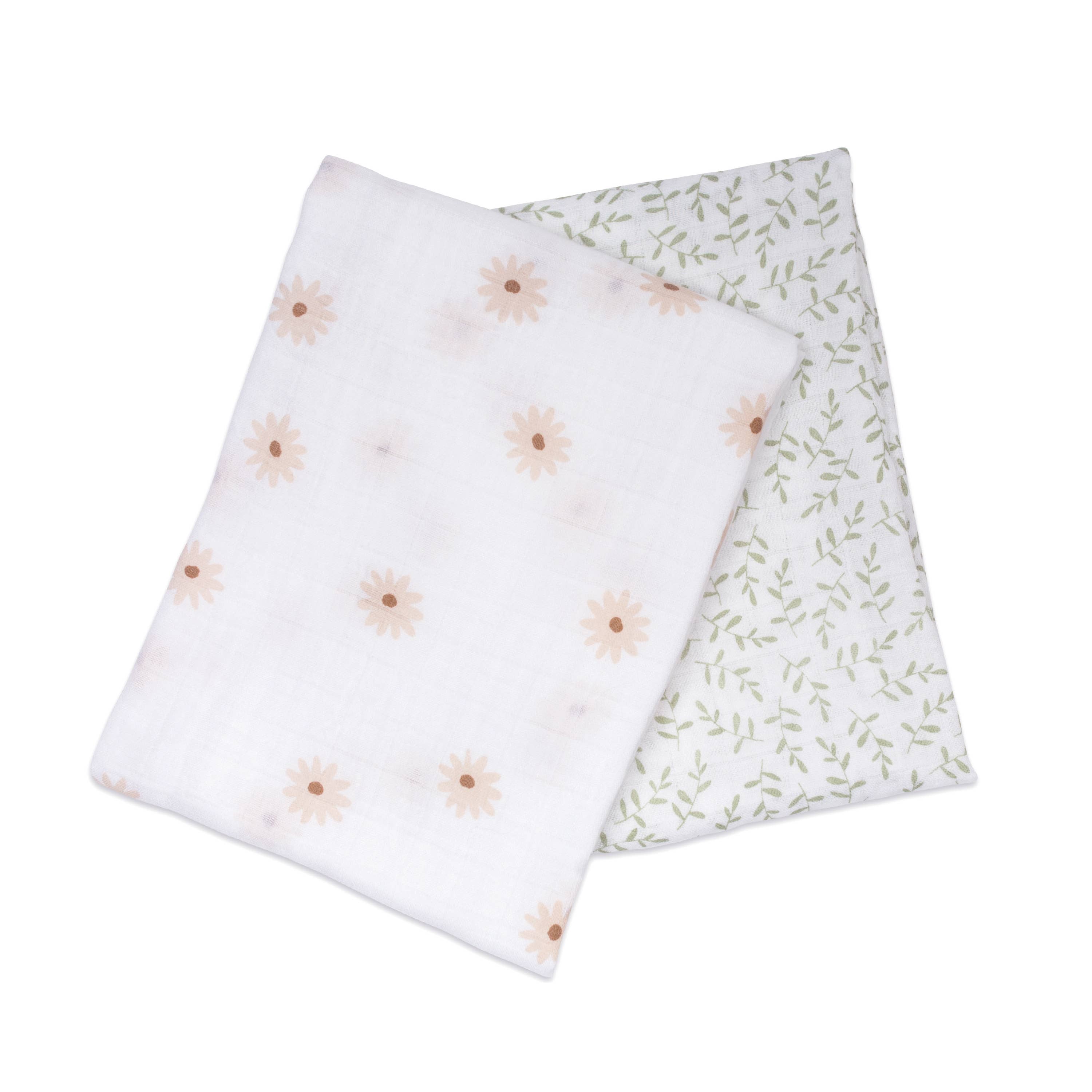 Lulujo Baby - Wholesale Swaddle - Baby - 2-Pack Cotton Swaddle Blankets – Daisy / Greenery2
