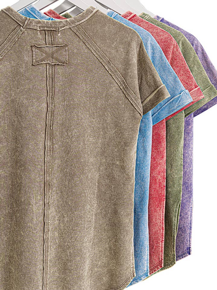 42POPS - Wholesale T-Shirt - Women's - ".....FRENCH TERRY VINTAGE WASHED CUFF SLEEVE TOP