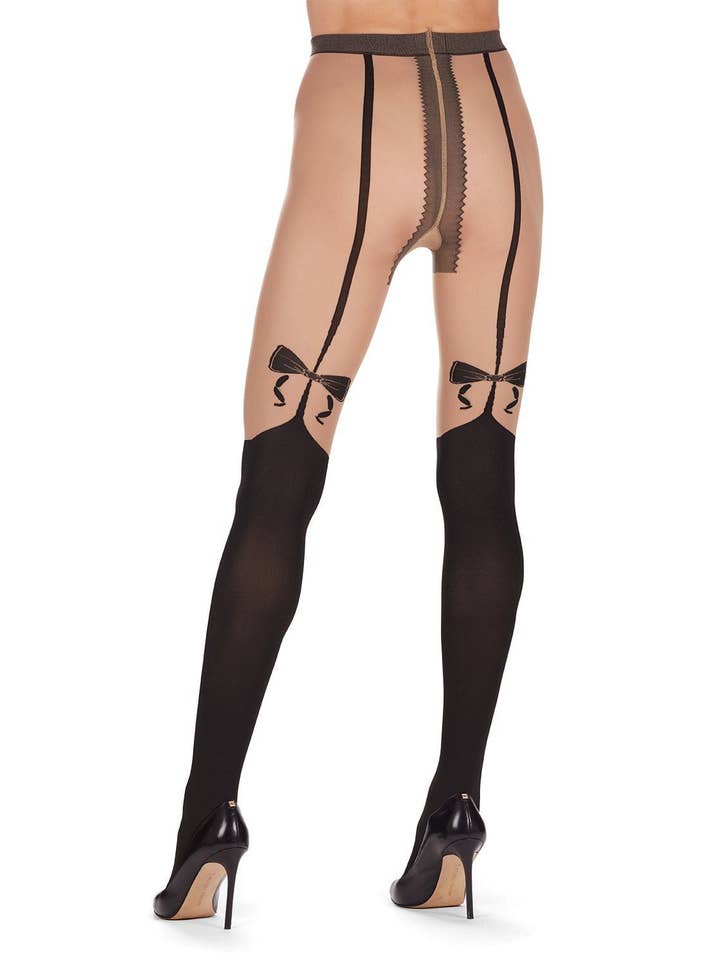 meMoI Delicate blickdichte Strumpfhose mit Bow Back für den Großhandel von Infinity Classics International Inc.