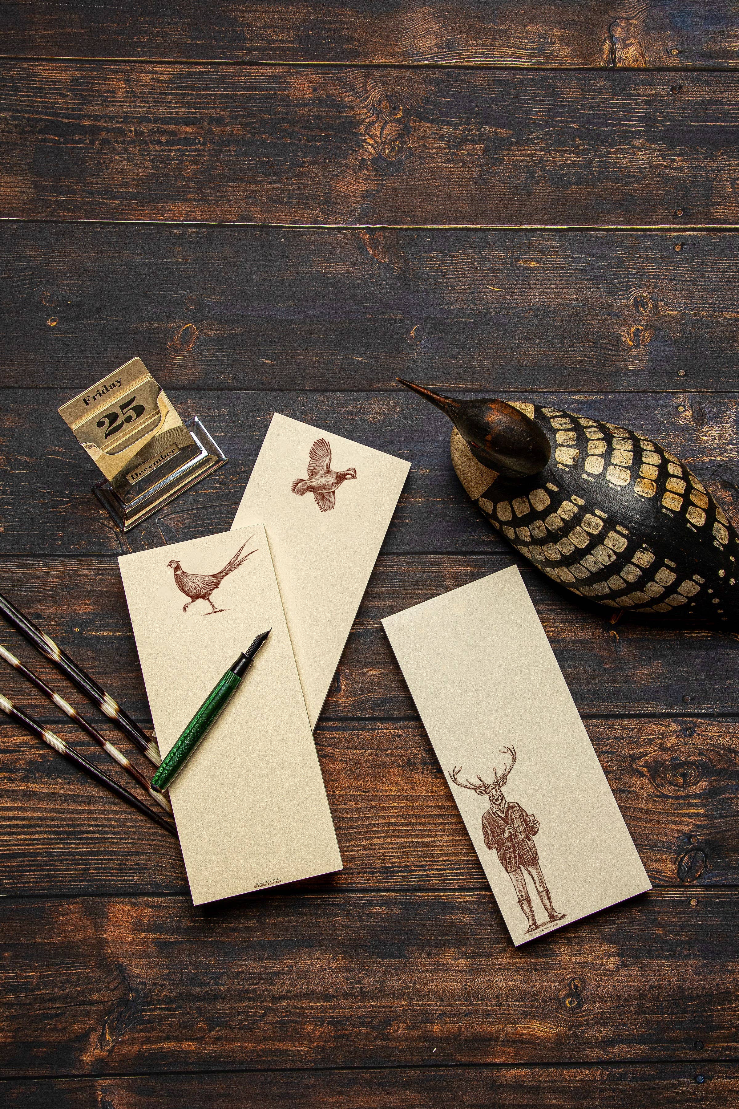 Alexa Pulitzer - Venta al por mayor Conjunto de papelería y tarjetas - Almohadilla larga Pheasant Strut1