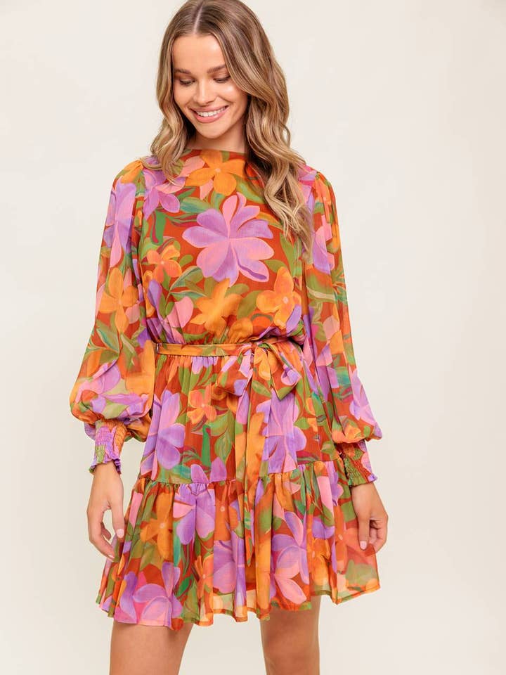 A printed woven mini dress - ID21564 for wholesale by FLYING TOMATO