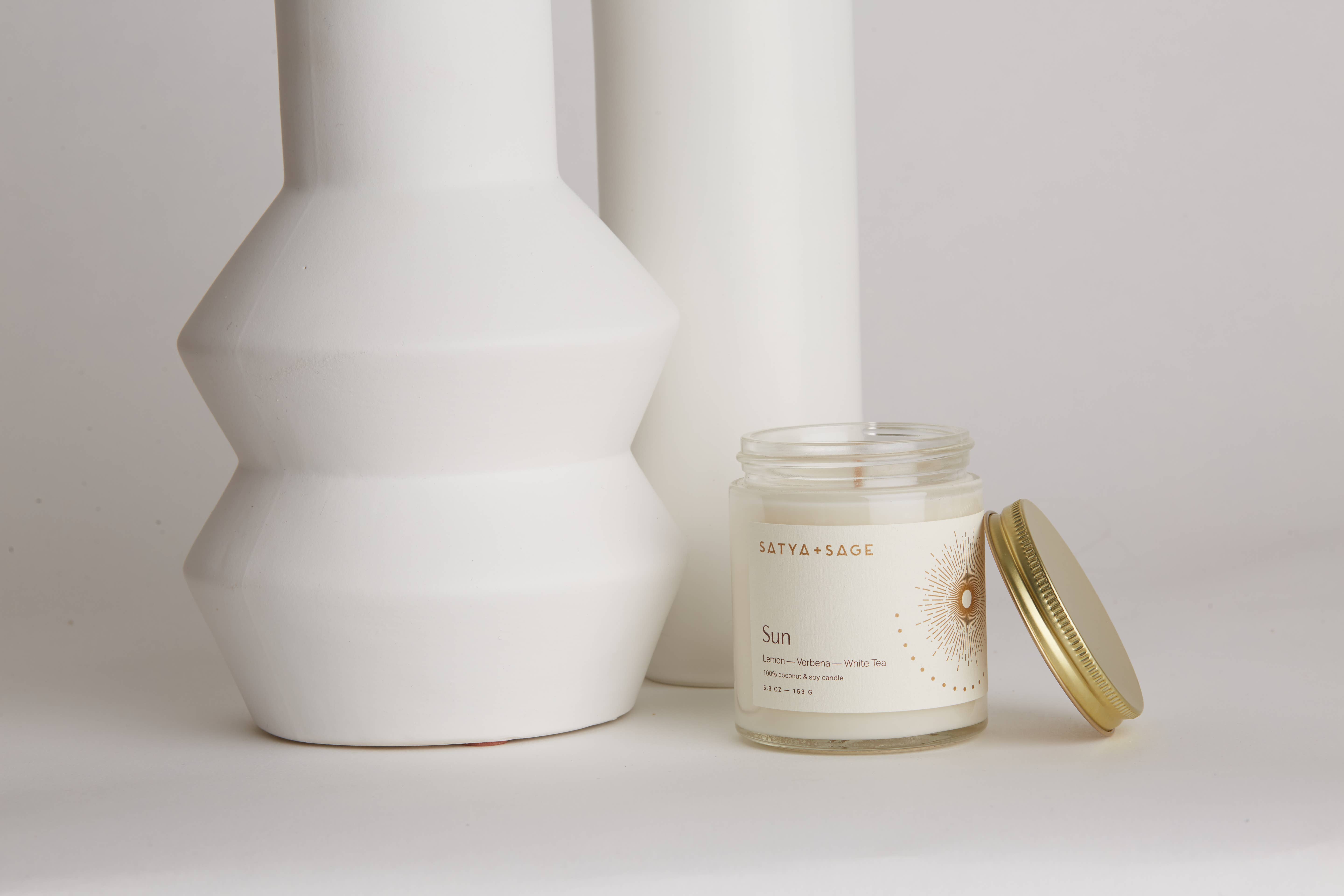 Satya + Sage - Wholesale Jar/Filled Candle - 5oz. Sun Candle1