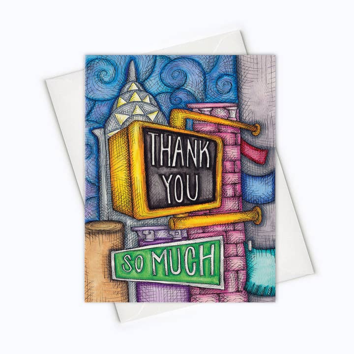 THANK YOU CARD | Skyline Card | City Thank You Card for wholesale by About A Cloud Stationery & Gifts
