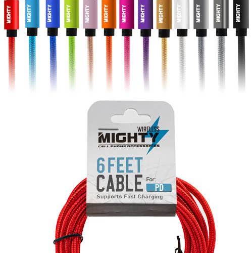 Mighty Wireless – Großhandel Ladekabel – 6 Fuß (1,83 m) Stoff PD-Ladekabel Mighty PD6FT