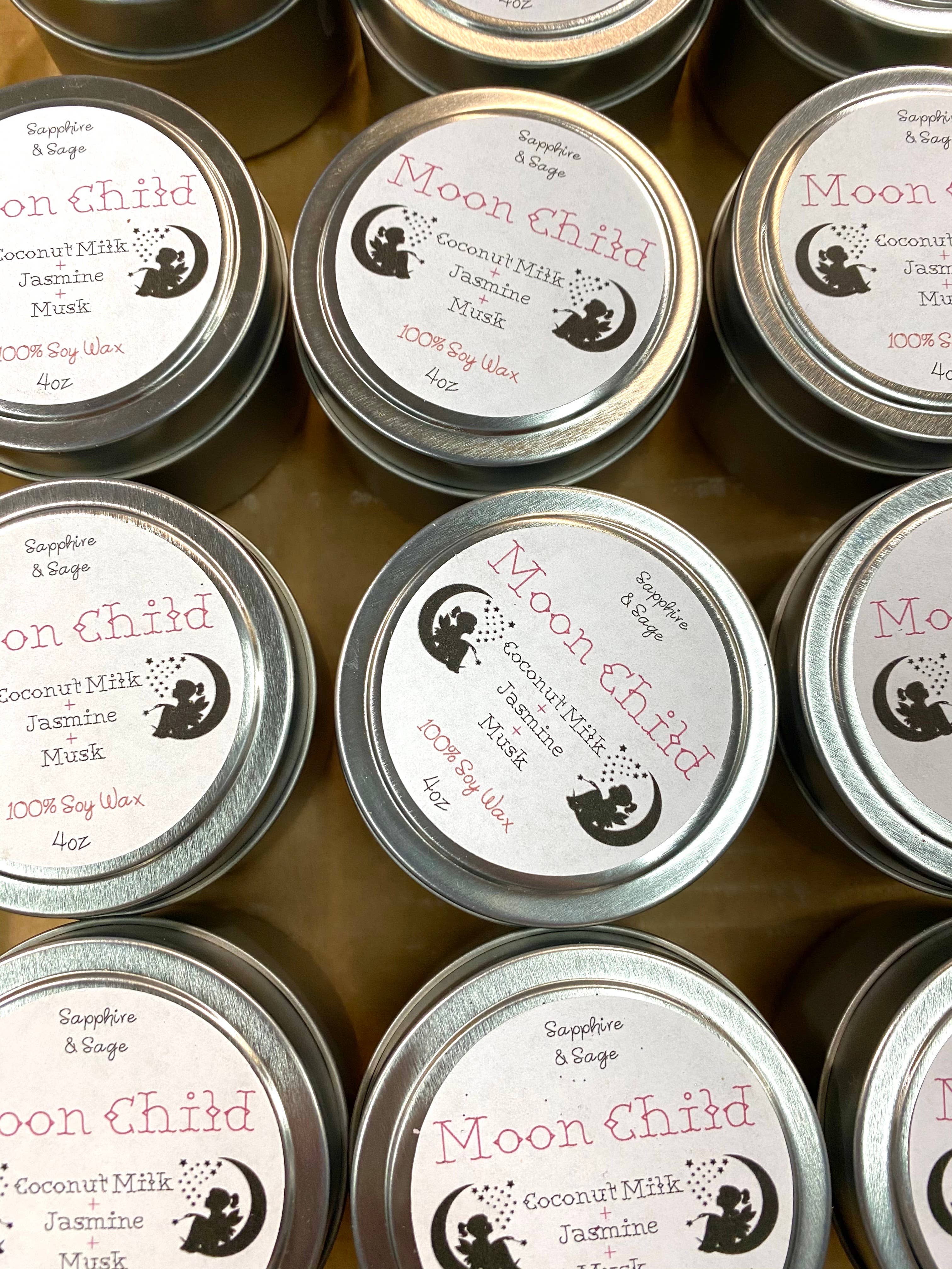 Sapphire & Sage - Wholesale Travel Candles - Moon Child Crystal Candle3