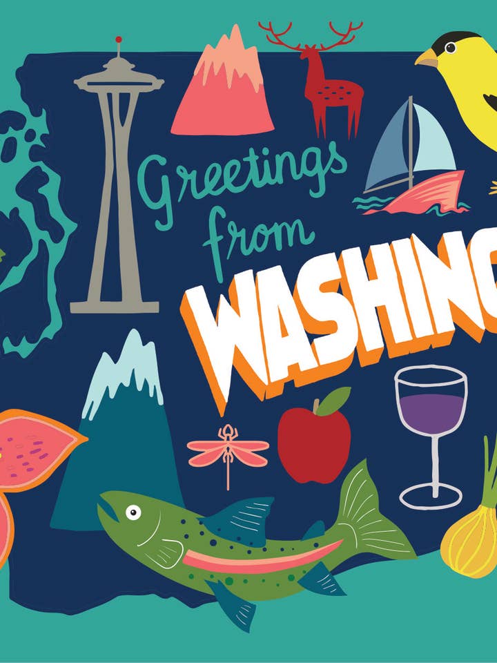 Washington State Postcard for wholesale by Julene Ewert