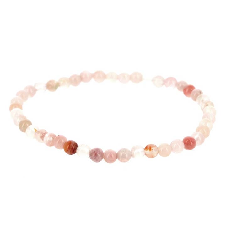 Bracelet Agate Fleur Billes 4mm pour la vente par Artisans de Madagascar