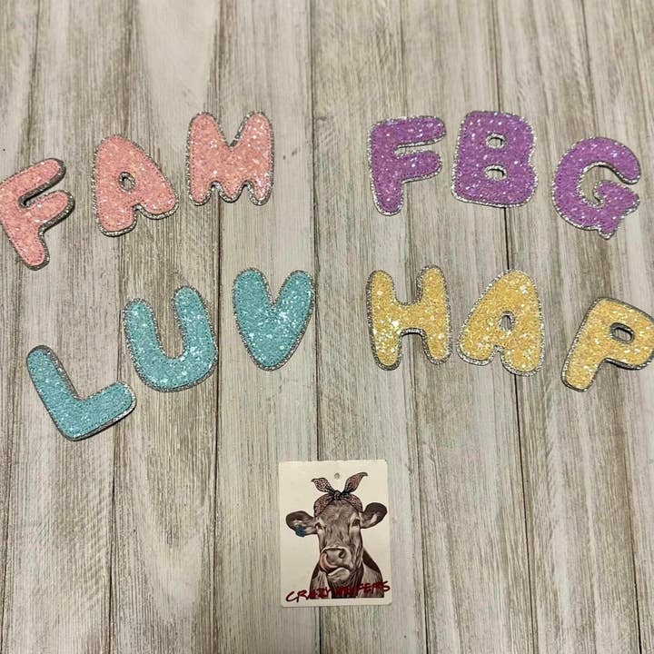 ROSA Glitter Bolha Letras - Stick On-Rosa para venda a revendedores na Faire1